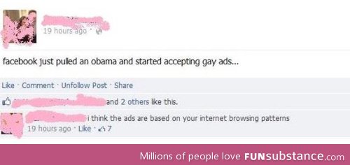 Ads are based on internet browsing pattern! The more you know!