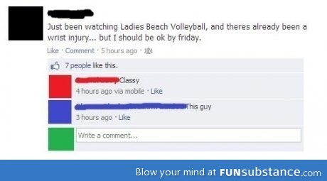 Watching ladies beach volleyball