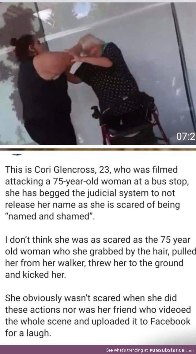 Woman beat up pensioner with no thought of the consequences