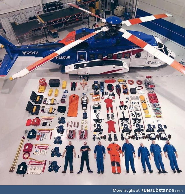 Everything that fits into a rescue helicopter