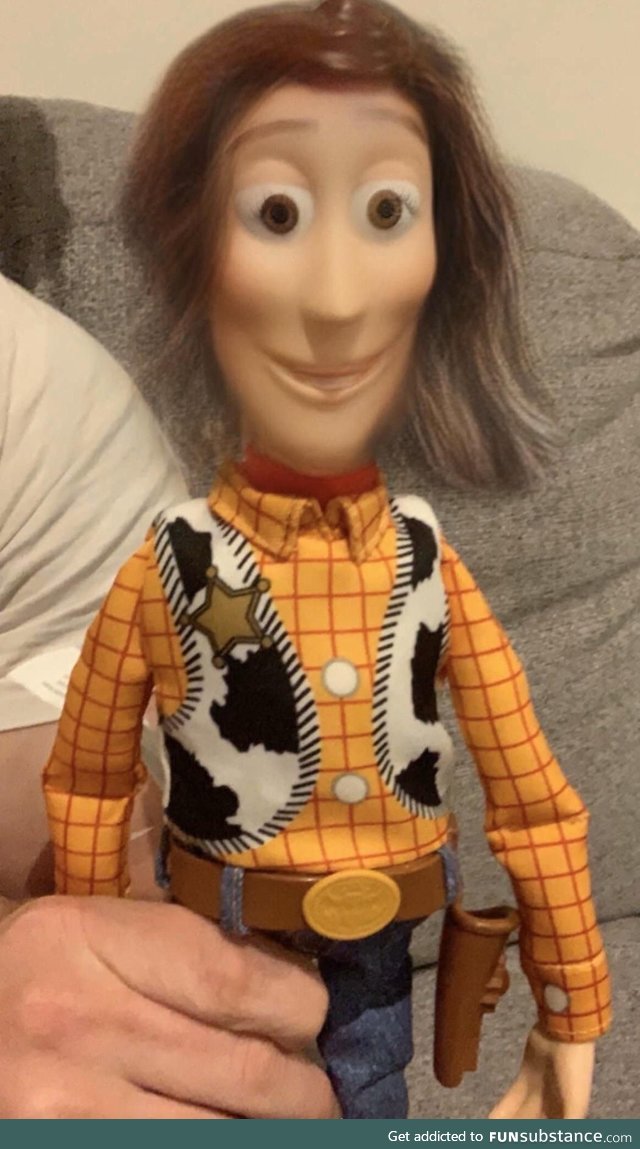 Woody with a girl filter looks like Caitlyn Jenner