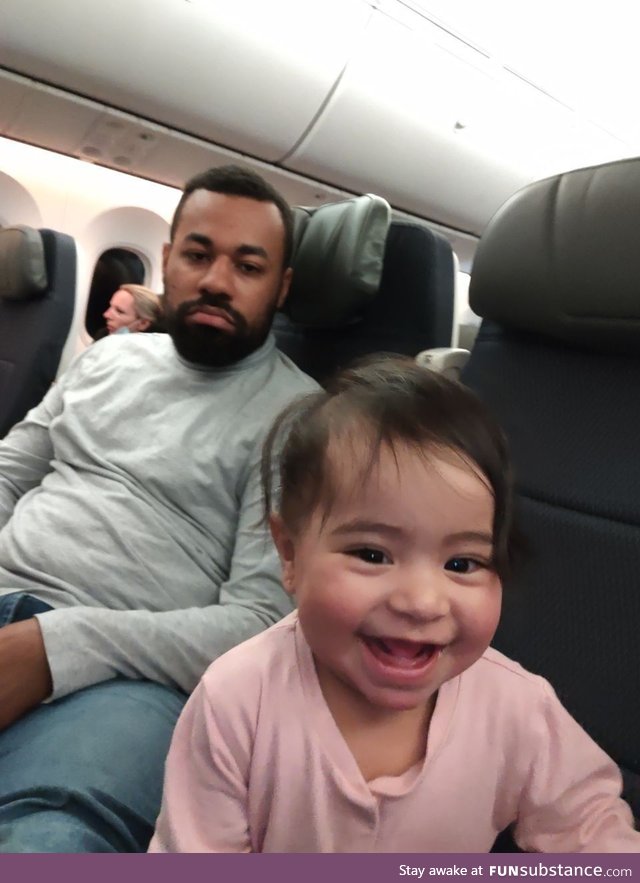 My daughter after screaming on the plane for 2 hours straight