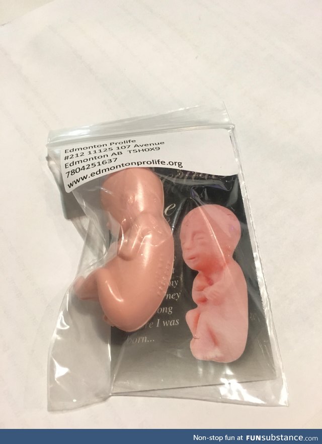 A pro-life table at a teacher’s convention is giving away fetus erasers. This is the