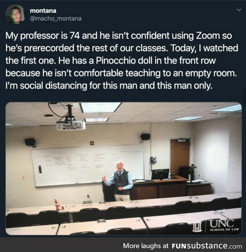 Boomer isn't comfortable being a zoom-er, but finds a way to teach his class anyway