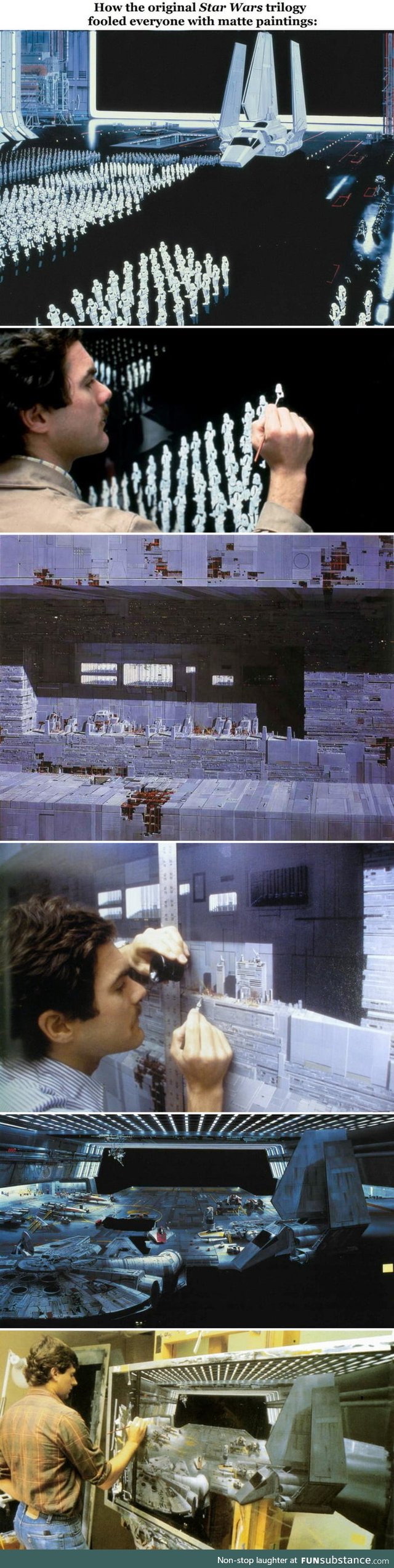 The first Star Wars trilogy used so detailed paintings as backgrounds in the movies that