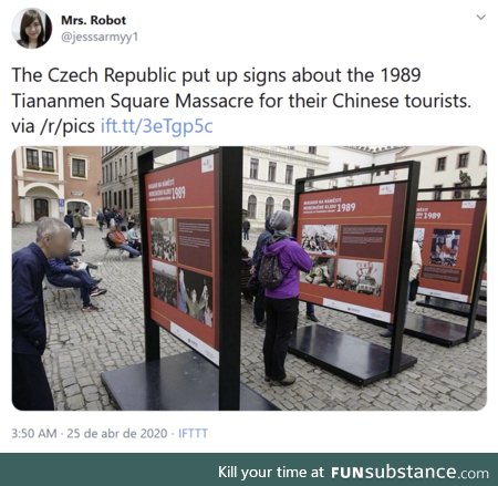 Czech Republic puts up signs educating Chinese tourists about Tiananmen Square