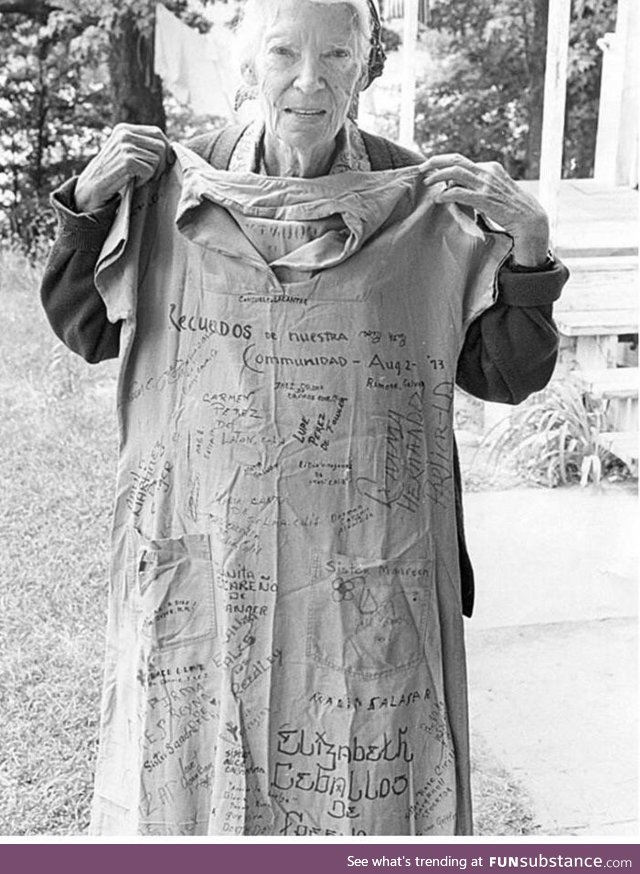 Dorothy Day with her jail garb