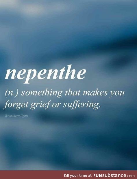 Nepenthe. Sounds like a fancy word for memes