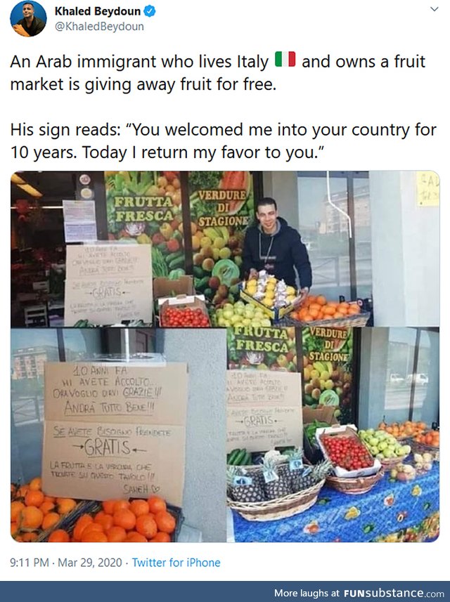 Paying It Forward - Italy Fruit Market [FeelGoodSubstance]