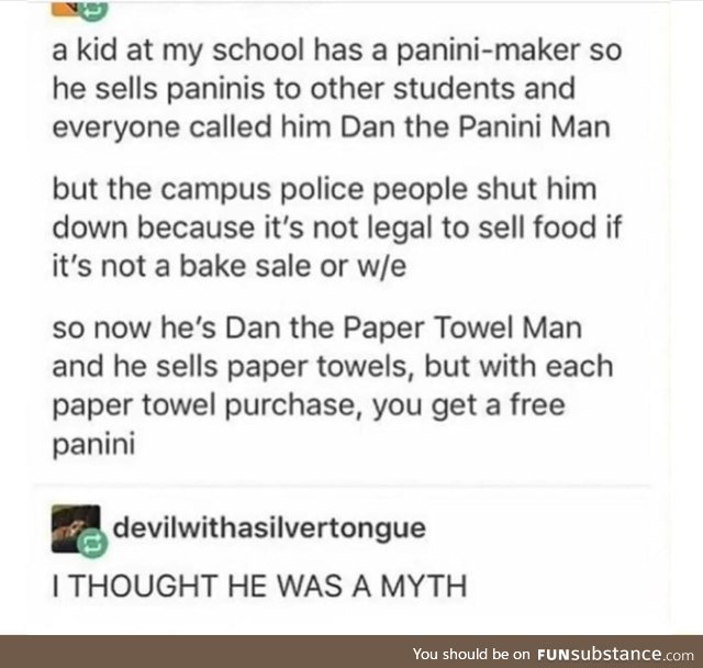 Dan and his panini's