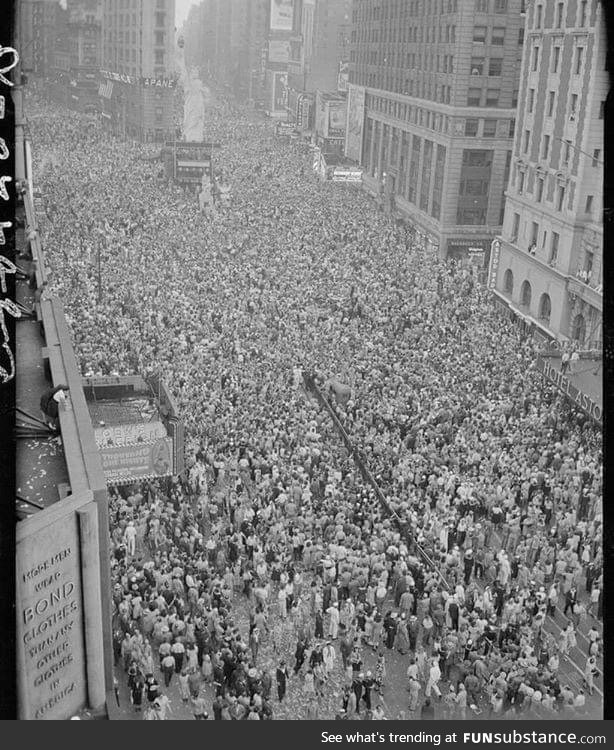 May 8, 1945... Two Million People Gathered In Times Square To Celebrate The End Of WWII