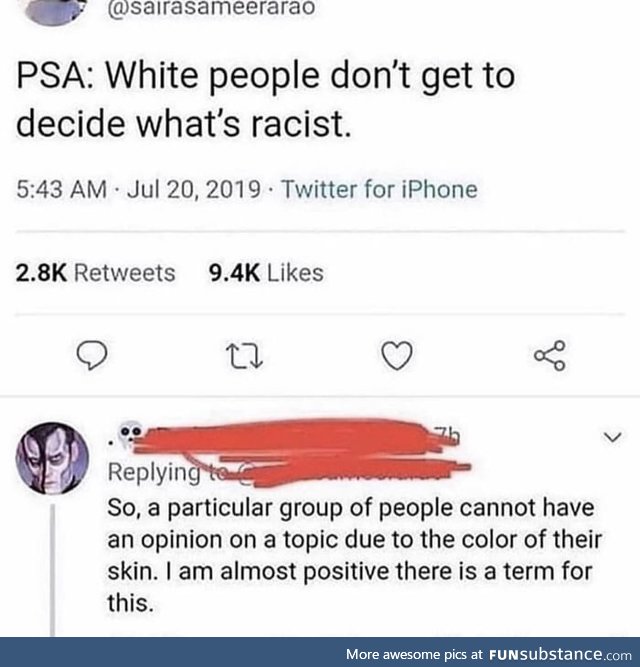 *cough* *cough* Racism