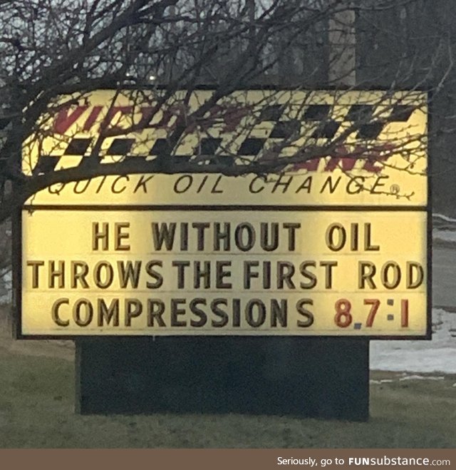 Auto mechanics next to where I live getting spiritual