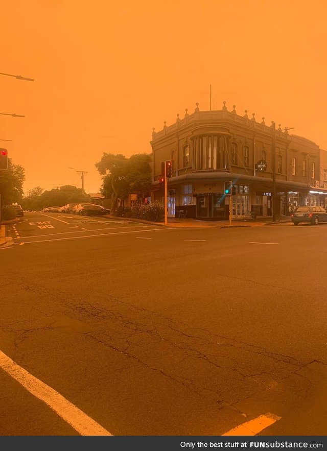 This is the smoke from the Australian fires, 2,600 km away, in Auckland, New Zealand (no