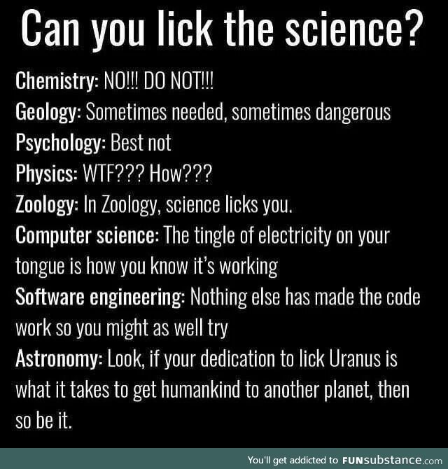 Licking the science