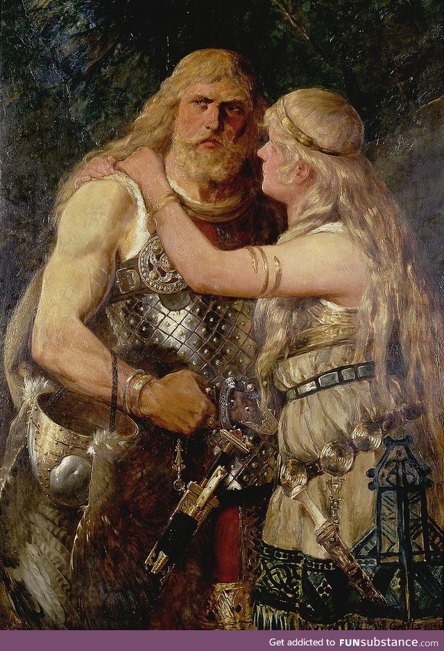 Arminius says goodbye to Thusnelda - Johannes Gehrts, Germany (1884)