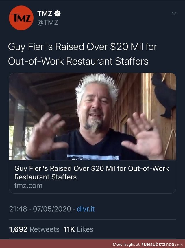 Guy Fieri feeds the people