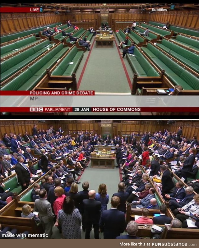 (Top) Parliament today when discussing police and crime issues after stabbings have