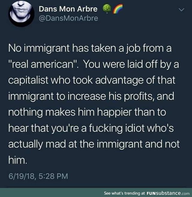 This misguided beudard about immigrants