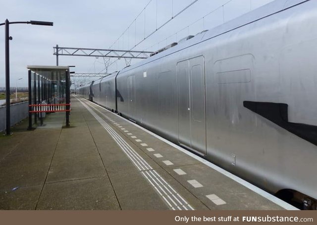 Vandals painted a complete train silver in a small town in the Netherlands 2 nights in a