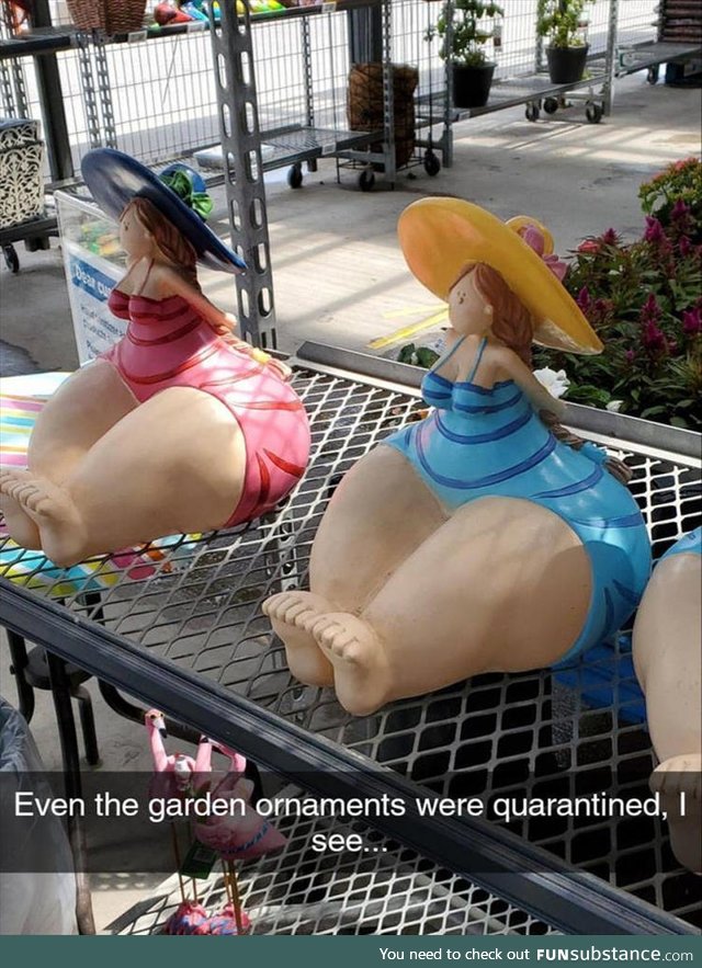 Quarantine even getting the garden ornaments now