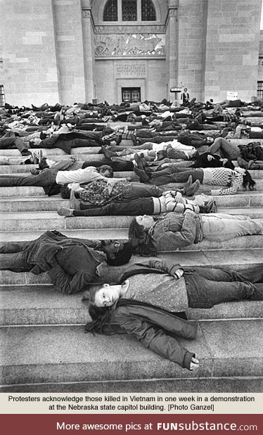 Anti-Vietnam War Demonstration, Nebraska State Capitol Building circa summer of '69