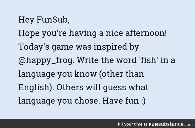 Fishy Fun Day #24: Language Game Edition