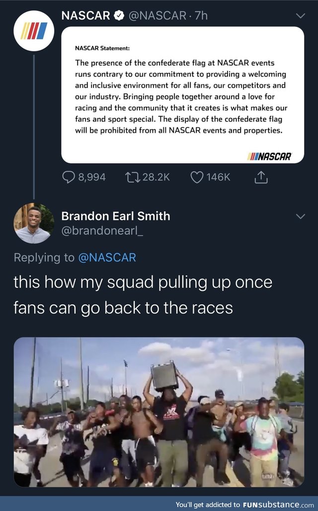 NASCAR has officially leveled up. Boy bye