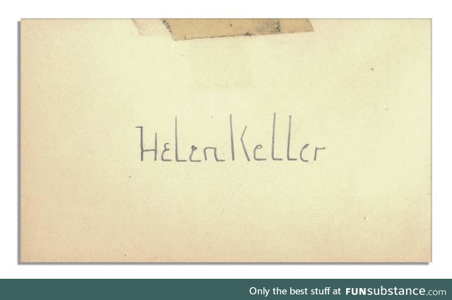The signature f Helen Keller
