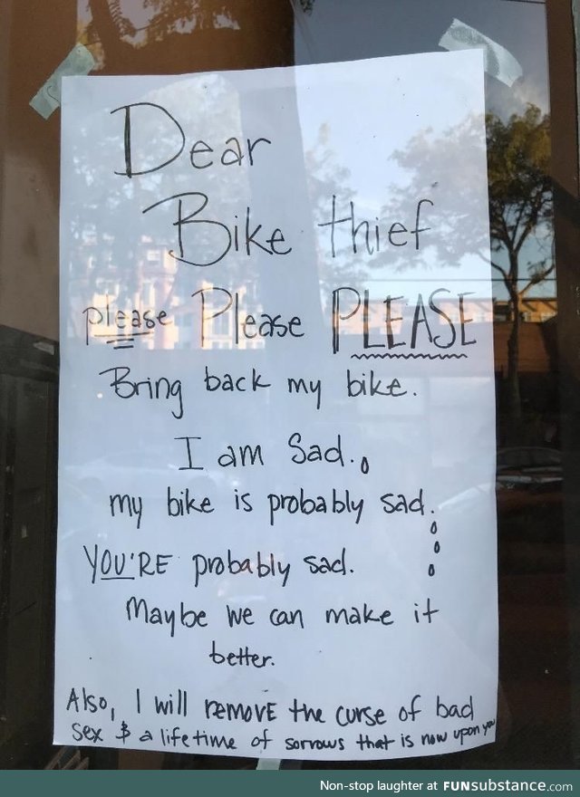 Dear bike thief