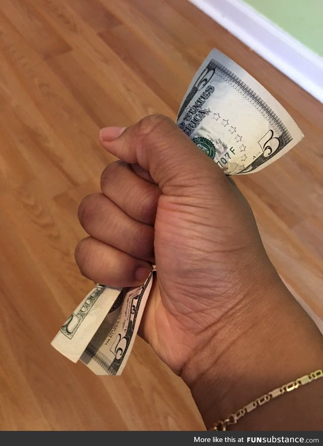 This how they hold money in cartoons
