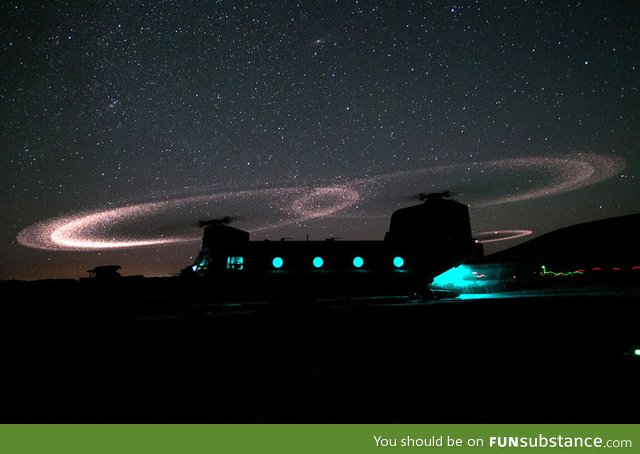 What happens when helicopter blades meets sand dust in the air