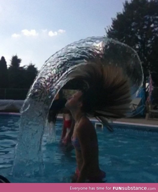 So my friend tried the hair flip thing