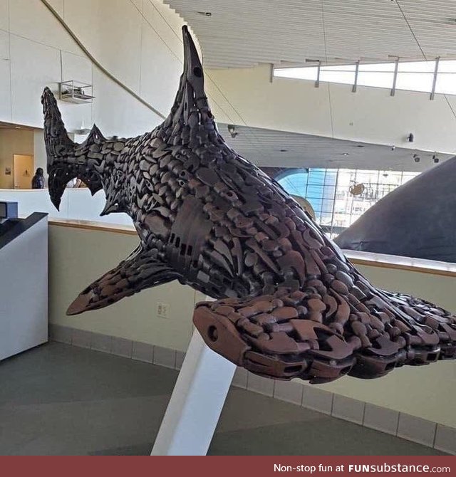 Hammerhead shark made entirely of hammer heads