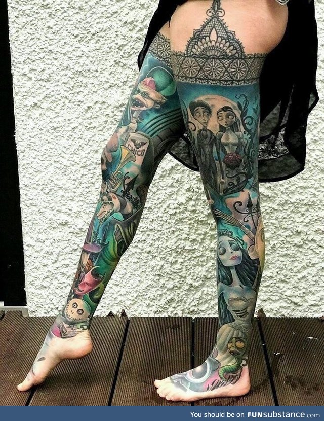 Tim Burton Inspired tattoo stockings