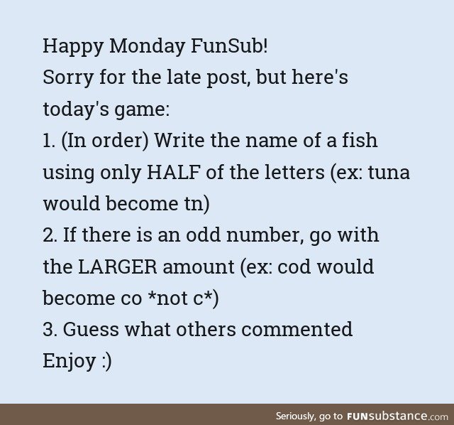 Fishy Fun Day #36: Guessing Game Edition
