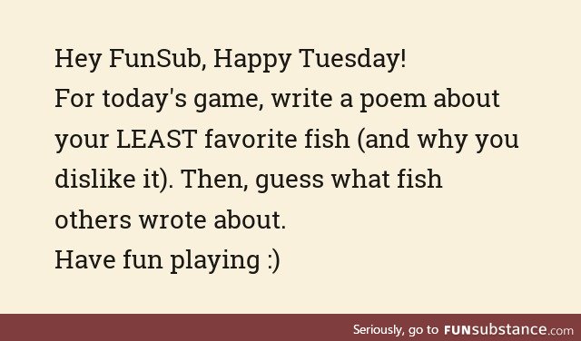 Fishy Fun Day #37: Poem Game Edition