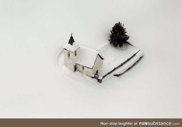 Snow covered church