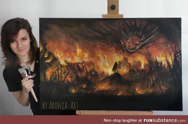 Just finished this Dragon-Painting last week "The Lord Of Fire"