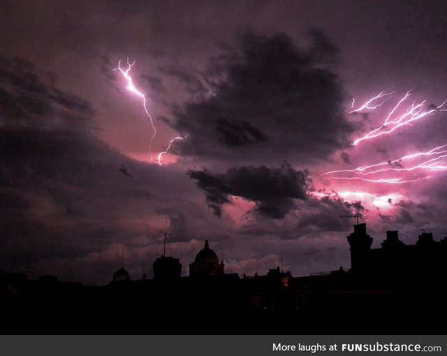 Spent far too long watching a storm from my bedroom window last night