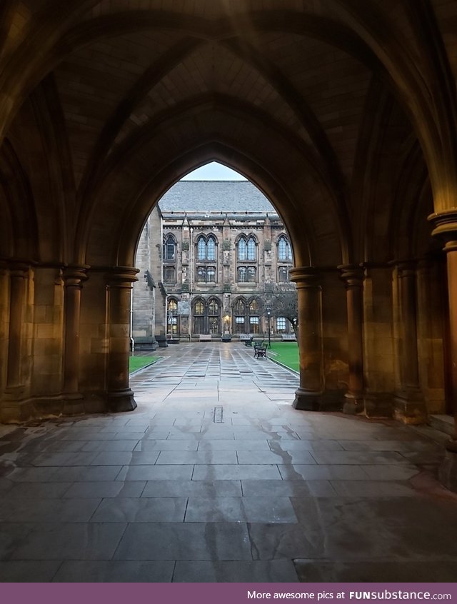 University of Glasgow, through the arch, January 2020