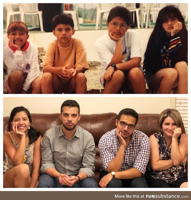 My cousin is visiting from abroad so my brothers and I decided to recreate this picture