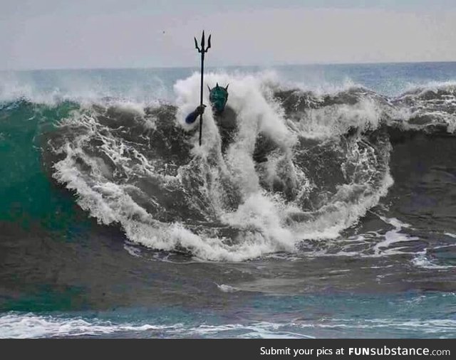 A Statue of Neptune when the tide comes in to the shore, makes for a phenomenal photograph