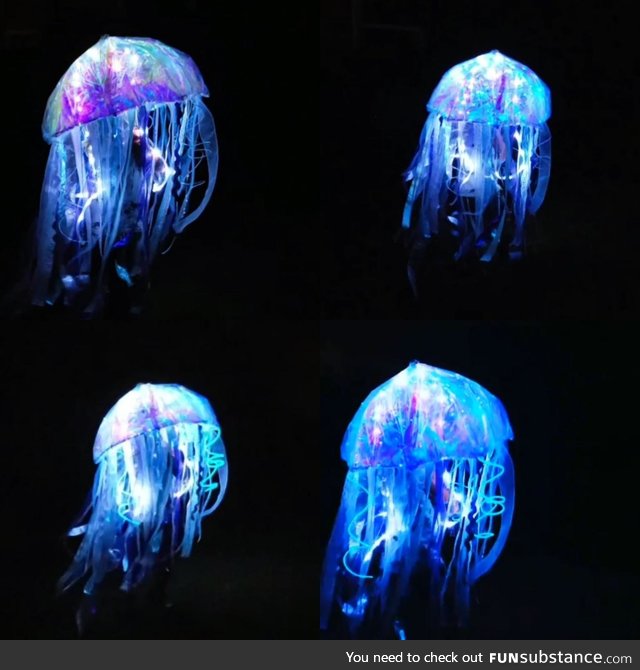 My 4 year old as a bioluminescent jellyfish