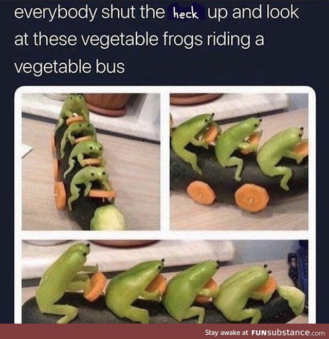 Veggie Frogs on a Bus