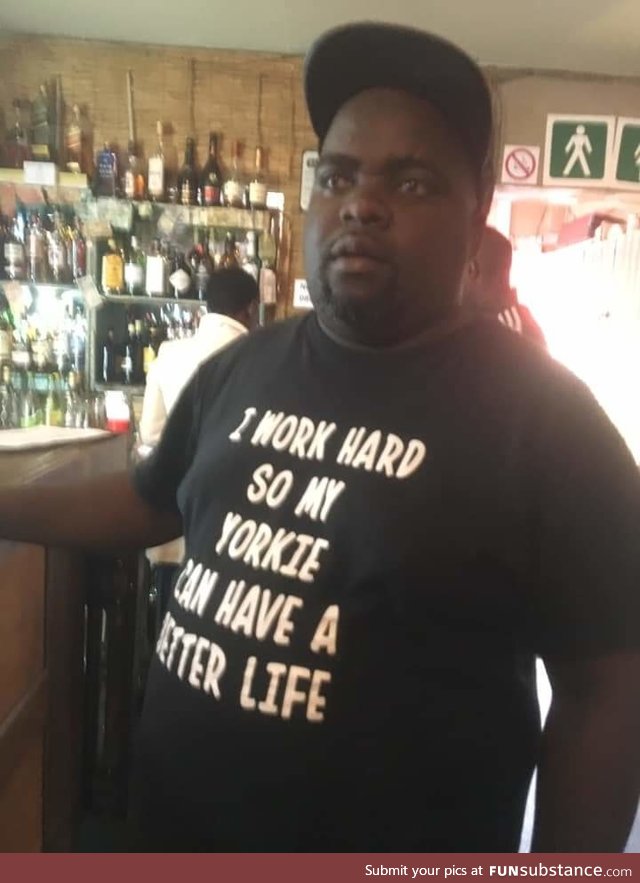 Unexpected wholesome shirt in a dive bar