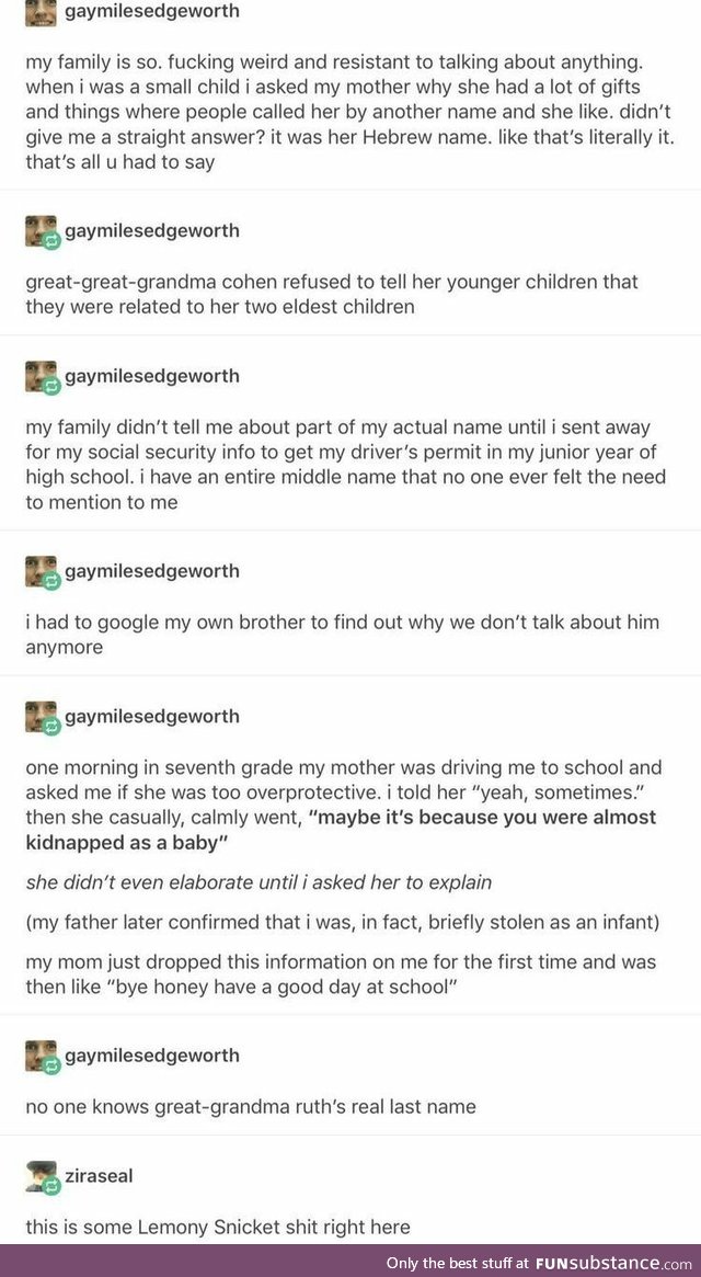 A Series of Unreasonable Family Secrets