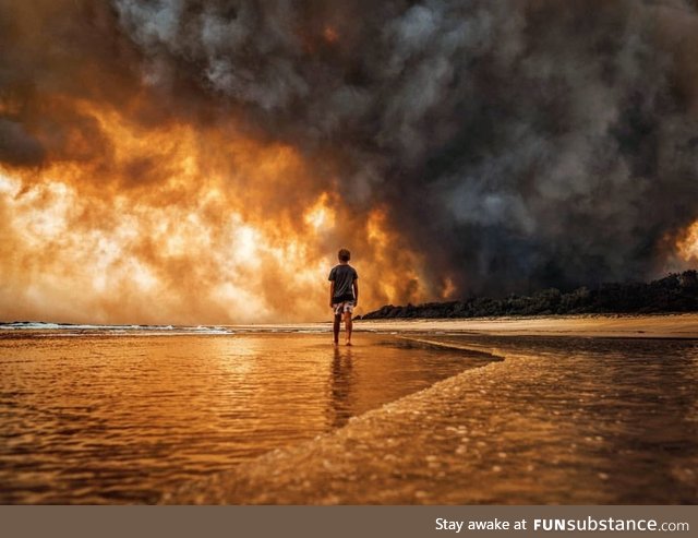 A photo of the bushfires in Australia