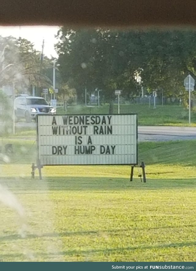 This sign outside my local A/C repair place gives me a chuckle every time they change it