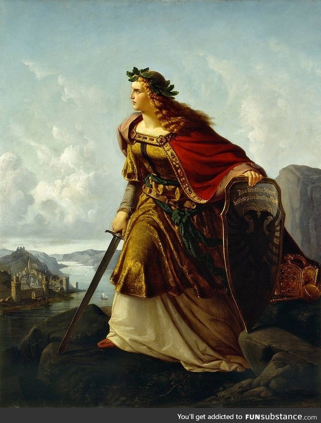 Germania at Watch on the Rhine by Lorenz Clasen (1860)
